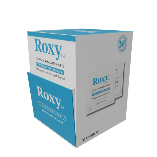 Roxy 16mg 7-Hydroxymitragynine 30 Blister Pack Display