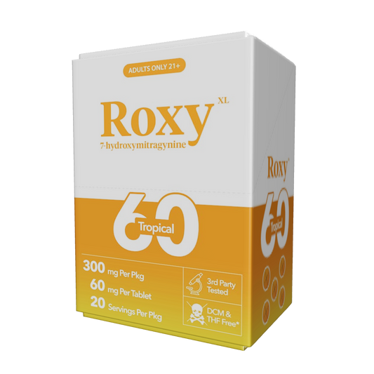 Roxy XL 60mg 7-Hydroxymitragynine 10 Blister Pack Display